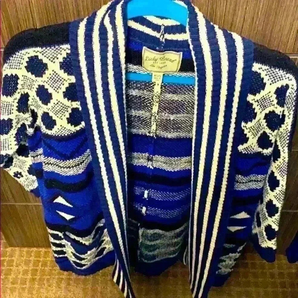 🔥 Lucky Brand Patterned Cardigan - Very Soft - Picture 1 of 9
